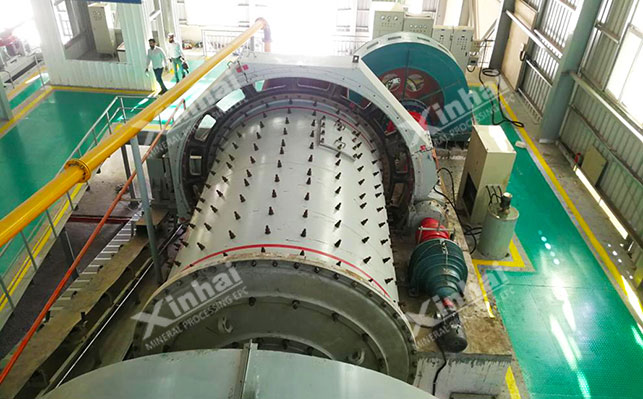 某铜矿格子型球磨机磨矿现场 某铜矿格子型球磨机磨矿现场