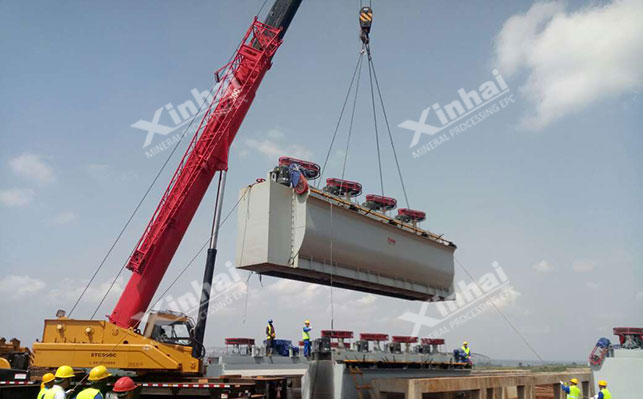 gf浮选机选矿现场安装中 gf浮选机选矿现场安装中